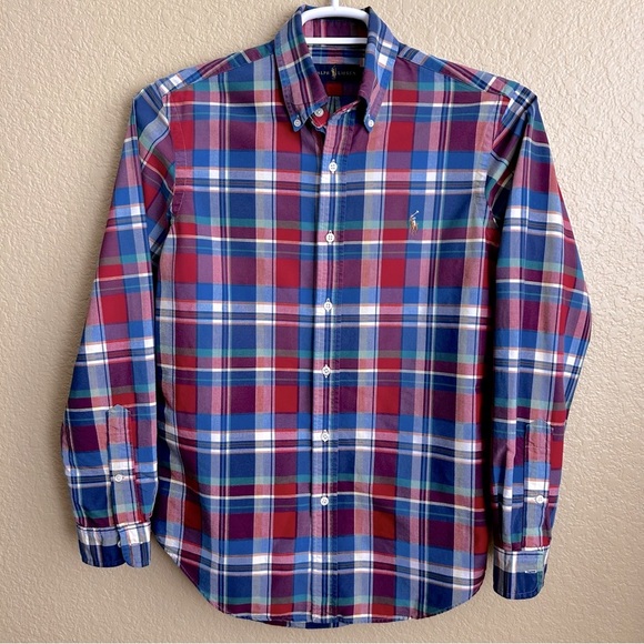 Ralph Lauren Multicolor Plaid Oxford Long Sleeve Button Down Shirt - Picture 1 of 7